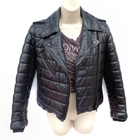 Alexander Wang x H&M Quilted Leather Moto Jacket | Y2K Streetwear Fall Staple - Picture 4 of 16